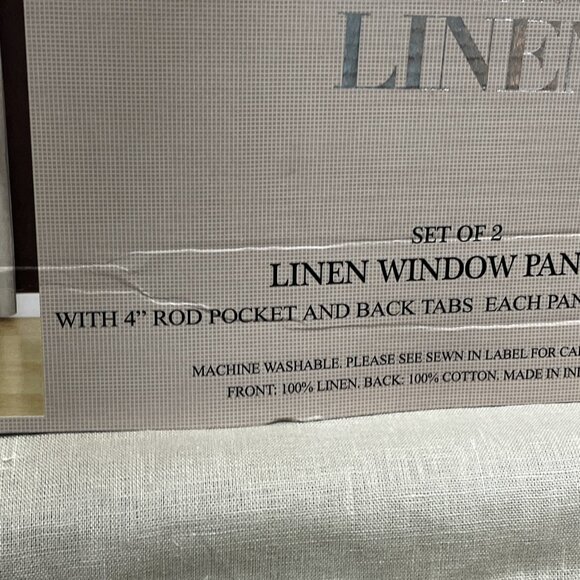Pure Luxury Drapes Curtains Beige Natural Flax Linen Lined‎ Set Of 2 Panel 50x96 - Picture 7 of 12